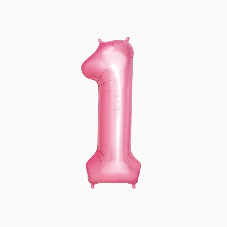 Globo Foil Número Grande 100 cm Rosa Pastel - Imagen 7