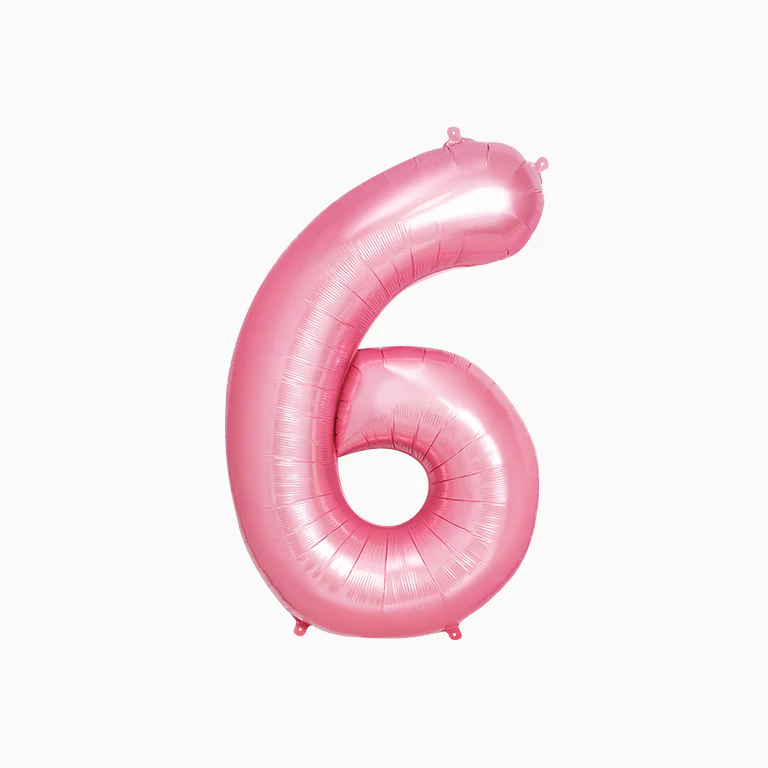 Globo Foil Número Grande 100 cm Rosa Pastel - Imagen 5