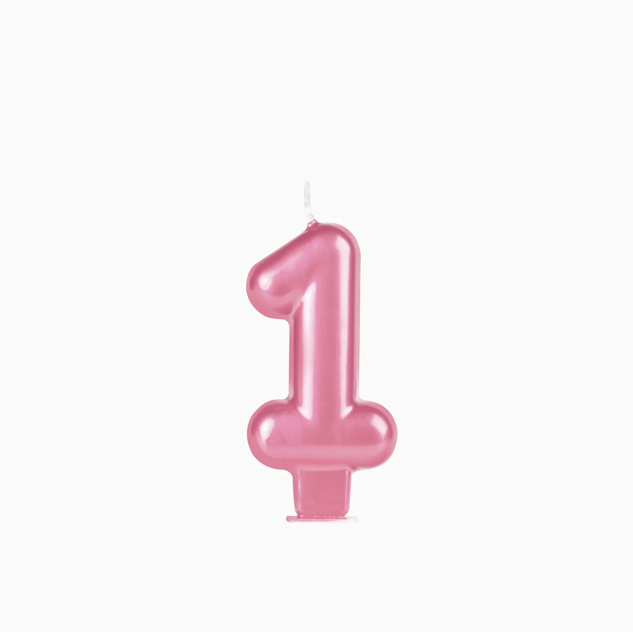 Vela Número Pequeña Metalizada Princesa 8.5 cm Rosa - Imagen 3