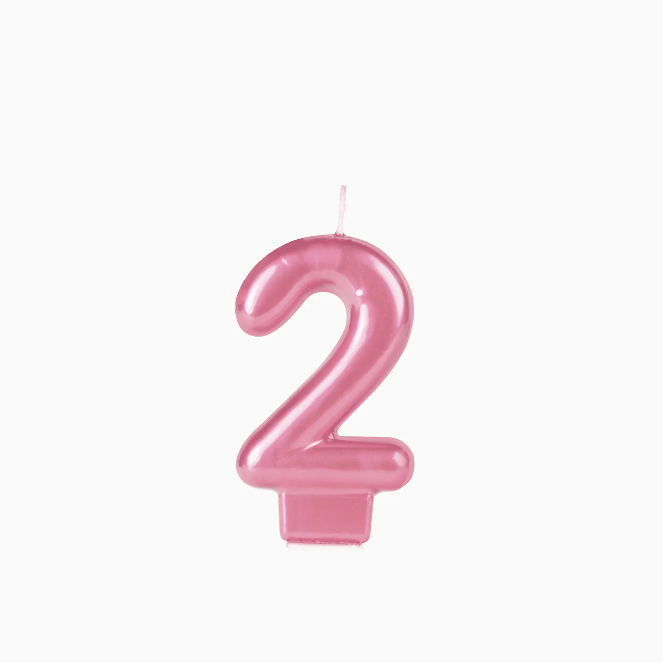 Vela Número Pequeña Metalizada Princesa 8.5 cm Rosa - Imagen 4