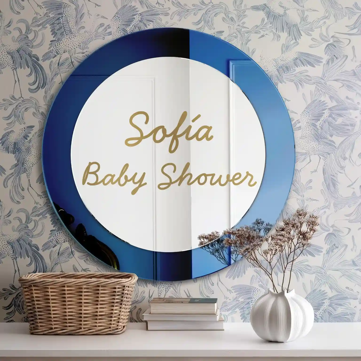 Vinilo Personalizado Baby Shower Espejo Oro - Imagen 2