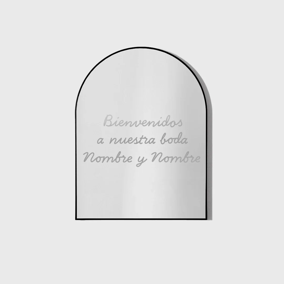 Vinilo Personalizado Bienvenidos a Nuestra Boda Espejo Plata - Imagen 2